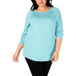 NWT Karen Scott Plus Size Curved-Hem Sweater